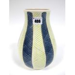 A Late 1950's Poole White Earthenware Vase, of baluster form, painted with the contemporary PKT