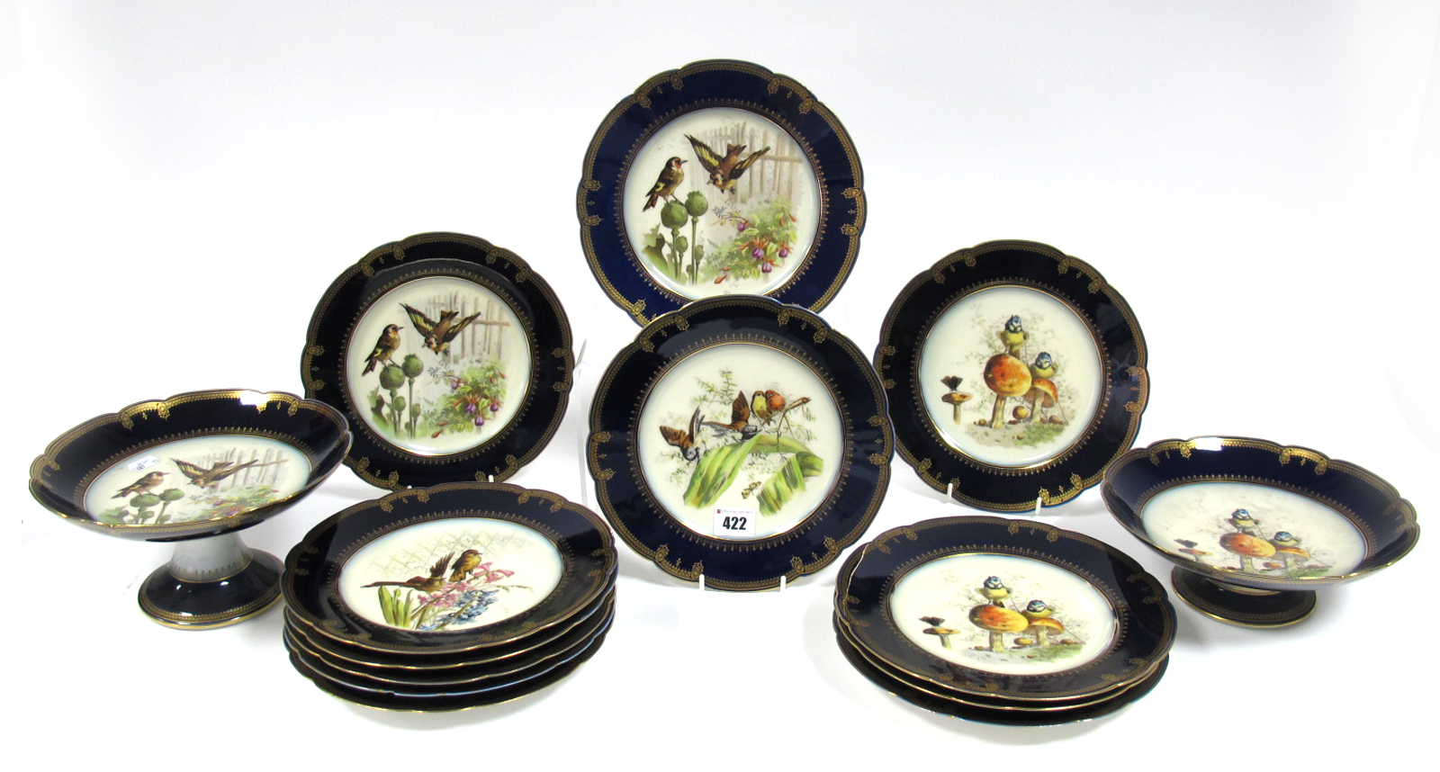 A Late XIX Century Charles Field Haviland Limoges Dessert Service, printed and overpainted with
