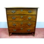 A XIX Century Mahogany Chest of Drawers, with moulded edge and three long drawers on bracket