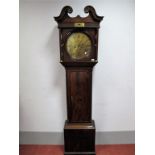 A Late XVIII Century Mahogany Eight-Day Longcase Clock, the circular scroll engraved brass dial