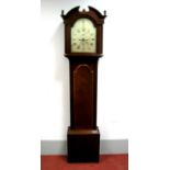 A Late XVIII Century Mahogany Eight-Day Longcase Clock, the silvered dial signed "John Cummins,