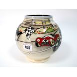A Modern Moorcroft Pottery Vase, of bulbous form, painted in the 'Trial' Grace and Pace pattern with