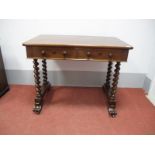 A XIX Century Mahogany Library Table, with rectangular shaped top, two single and two dummy drawers,