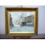AUSTIN WINTERBOTTOM (British School, XIX/XX Century) A Village Scene in Winter, oil on canvas,