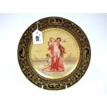 A Late XIX Century Berlin Style Porcelain Cabinet Plate, the centre decorated with Venus standing on