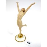 A Lorenz Hutschenreuther Art Deco Unglazed Porcelain Figure, "Sun Child" designed by Carl Tutter,