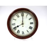 A G.P.O. Pendulum Wall Clock, in a mahogany case, the enamel dial with Roman numerals and marked G.