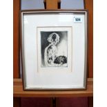 AFTER THOMAS BLAKELY MACKENZIE (1887-1944) Girl with a Fan by Candlelight, etching, signed in