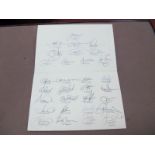 New Zealand 1999 World Cup Autographs 31 Signatures Ink Signed On Display Card, including Hart -