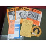 Hull City Four Tiger Mags, 1949-50, Programmes v. Japan 1971, Reserves v. Stockton 1967 and