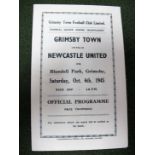 A 1945-6 Grimsby Town v. Newcastle United Programme, dated October 6th 1945.