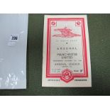 1948 Charity Shield Programme, Arsenal v. Manchester United, Dated 6th October 1948.