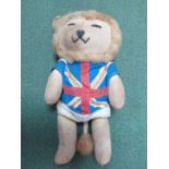 A 1966 World Cup Willie Soft Toy, with gold plush hair and tail terminal, Union Jack shirt and white