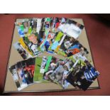 Approximately 100 Small Colour Pictures Bearing Signatures, including Leadbetter, A. Williams,