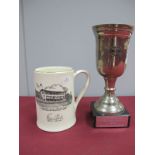 A Yorkshire Cricket Tankard by Sandland, featuring Pavilion at Headlingley over 'Brian Close Benefit