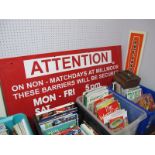Rotherham United Grand Rules Security and Pukka Pie Signs, kids desk, shelf, Ground Rules, change