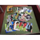 Approximately 100 Small Colour Pictures Bearing Signatures, including Coleman, Dyer, Alexander,