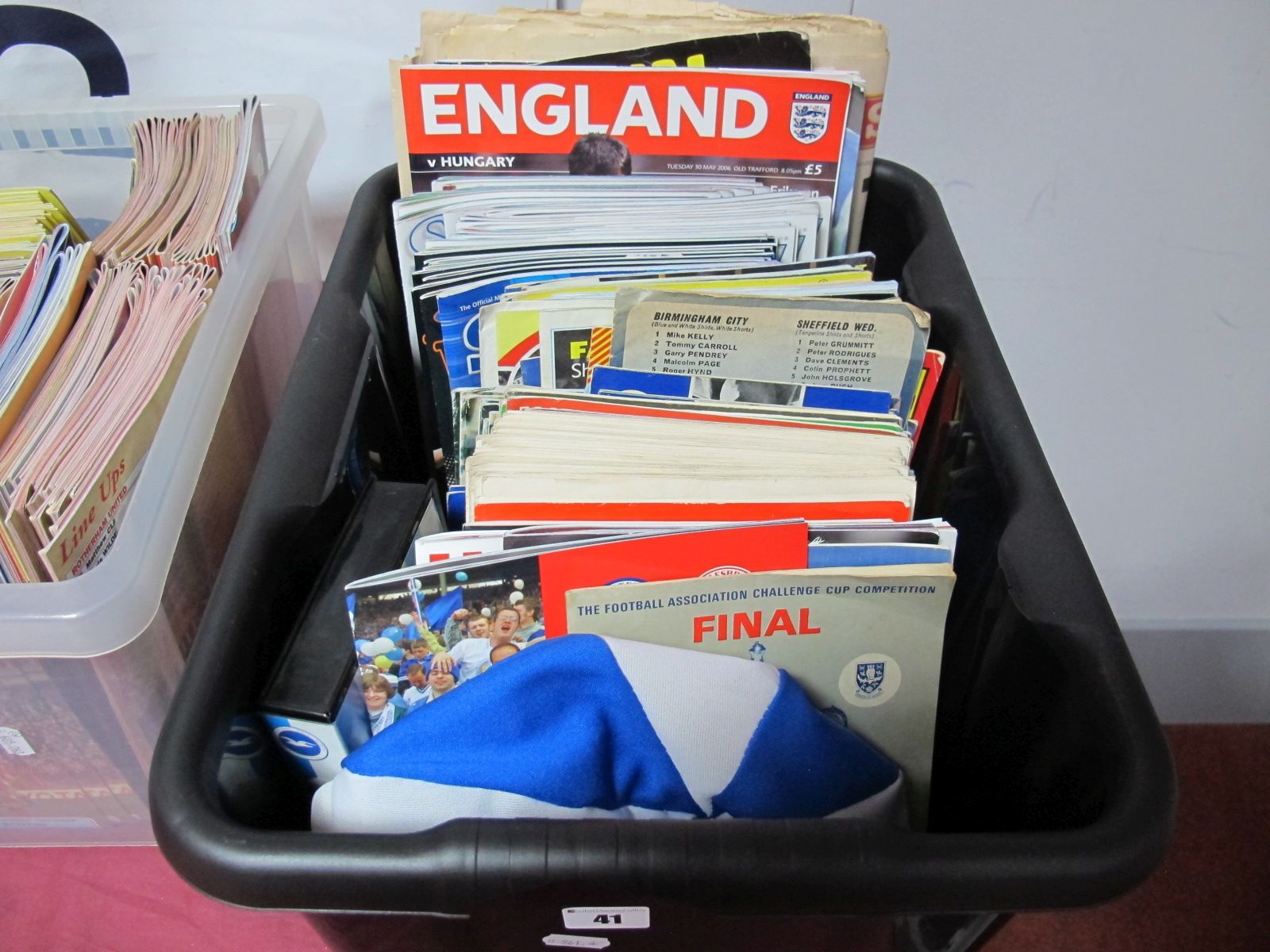 Sheffield Wednesday Quantity of Programmes, 1960's-1990's, hat, video, FA cup final programmes 1966,