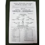 A 1944-5 Darlington v. Huddersfield Single Sheet Programme, dated September 23rd.