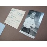 Sheffield Wednesday 1935 - 36 Autographs, eleven ink signatures including Millership, Hooper,