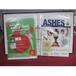 Cricket Ashes Test 2010-11 Programmes, from all five tests, four tickets from Melbourne and one from