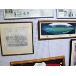 A West Bromwich Albion Silk Square of 1931 F.A. Cup Finalists, in display case. A Modern print of