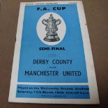 A 1948 F.A Cup Semi Final Programme Manchester United v. Derby County, at Hillsborough.