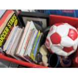 Everton and Nottingham Forest Footballs, quantity of programmes, fishing reels. 'The Cup' Booklet,