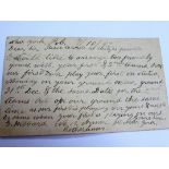 1892-3 Rotherham United Postcard, addressed to Mr.J Sharpe, 108 College Road Masbro' from G.Hubbard,