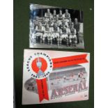 A 1947-8 Arsenal Barratt's Press Photo of Team and Officials, ink signed by all sixteen including,