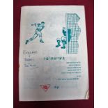 1960 Israel v. England U23's, programme dated 22/05/60, (ink details).