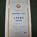 Norwich City 1955 - 6 Programme, v. Leeds United Charities Cup, dated 7th May, 1956.
