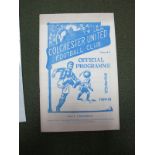 Colchester United 1950-1 Programme, v Bournemouth- united's first season in league.