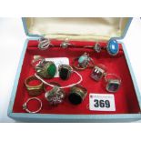 A Collection of Assorted Rings, including "925", in a jewellery box.