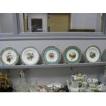 Six XIX Century English Handpainted Cabinet Plates.