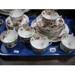 A Late XIX Century Tea Service, with floral decoration, twenty three pieces:- One Tray