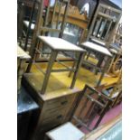 A Late XIX Century Satin Walnut Dressing Table, with central mirror, side mirrors, two short