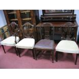 A Hepplewhite Style Shield Back Carver Chair, three matching single chairs and one other, circa