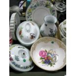 A Worcester 'Chamberlain Flowers' Limited Edition Bowl, 110 of 250, cake stand, oval tureen, etc:-