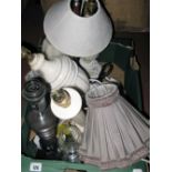 Marble Urn Shaped Table Lamps, other table lamps:- One Box