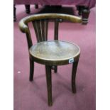 A Late XIX Century Bentwood Chair, with rail supports, circular patterned seat.