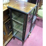 An Edwardian Inlaid Mahogany Floor Standing Display Cabinet, of square from with inner shelves, on