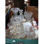 A Decanter, tazza, vases, other glass ware:- One Box