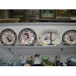 A Crown Derby XIX Century Oval Meat Plate, featuring bird in tree, three others in the Imari