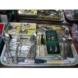 A Mixed Lot of Assorted Plated Cutlery, including mother of pearl effect handled knives, dessert