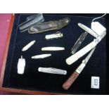 A Collection of Assorted Folding Pocket Knives, including budding/pruning knife, I*XL single blade