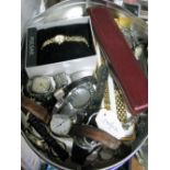 Assorted Ladies and Gent's Wristwatches, including Timex, Oris, etc:- One Box