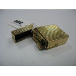 A Dupont Gold Plated Cigarette Lighter, of textured design, initalled "MG".