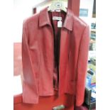 A Gerry Weber Red Leather Ladies Coat, (label "GB 16").