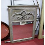 A Painted Rectangular Shaped Wall Mirror, with applied floral decoration, mirror with beadwork;